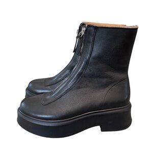 Steve Madden Jones Black Leather Platform Zip Ankle Boots/Booties 7.5